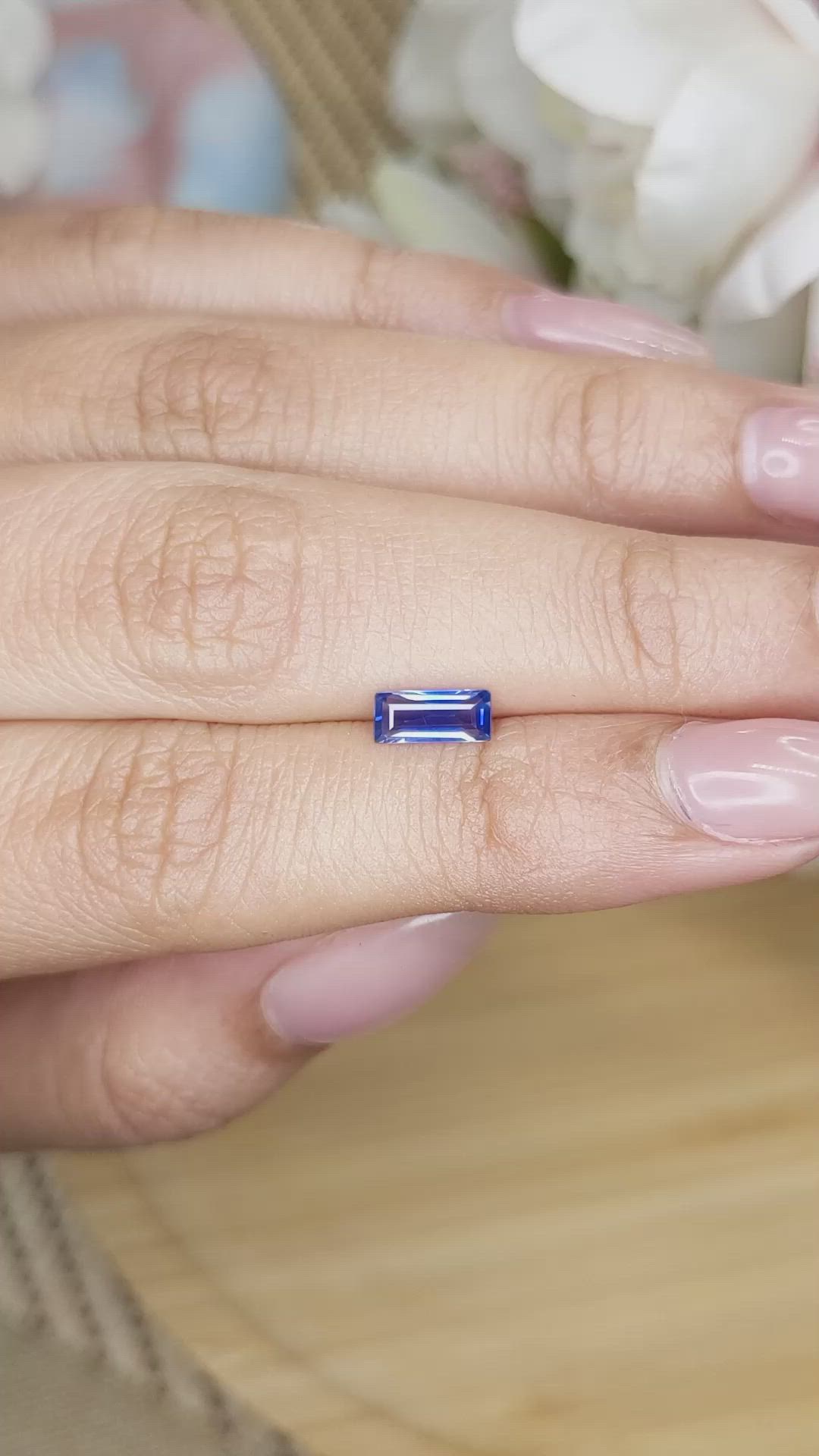 0.61 Ct. Blue Sapphire from Ceylon (Sri Lanka) Size Video