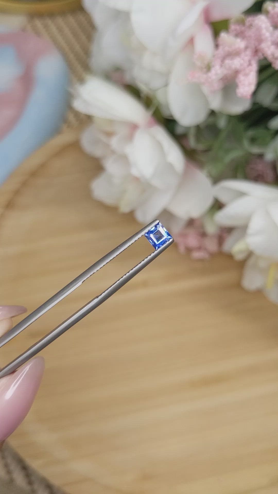 0.42 Ct. Blue Sapphire from Ceylon (Sri Lanka) Size Video