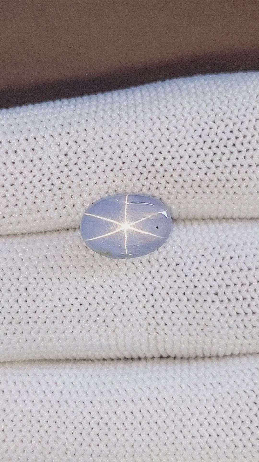 7.66 Ct. Bluish Grey Star Sapphire from Ceylon (Sri Lanka) Size Video