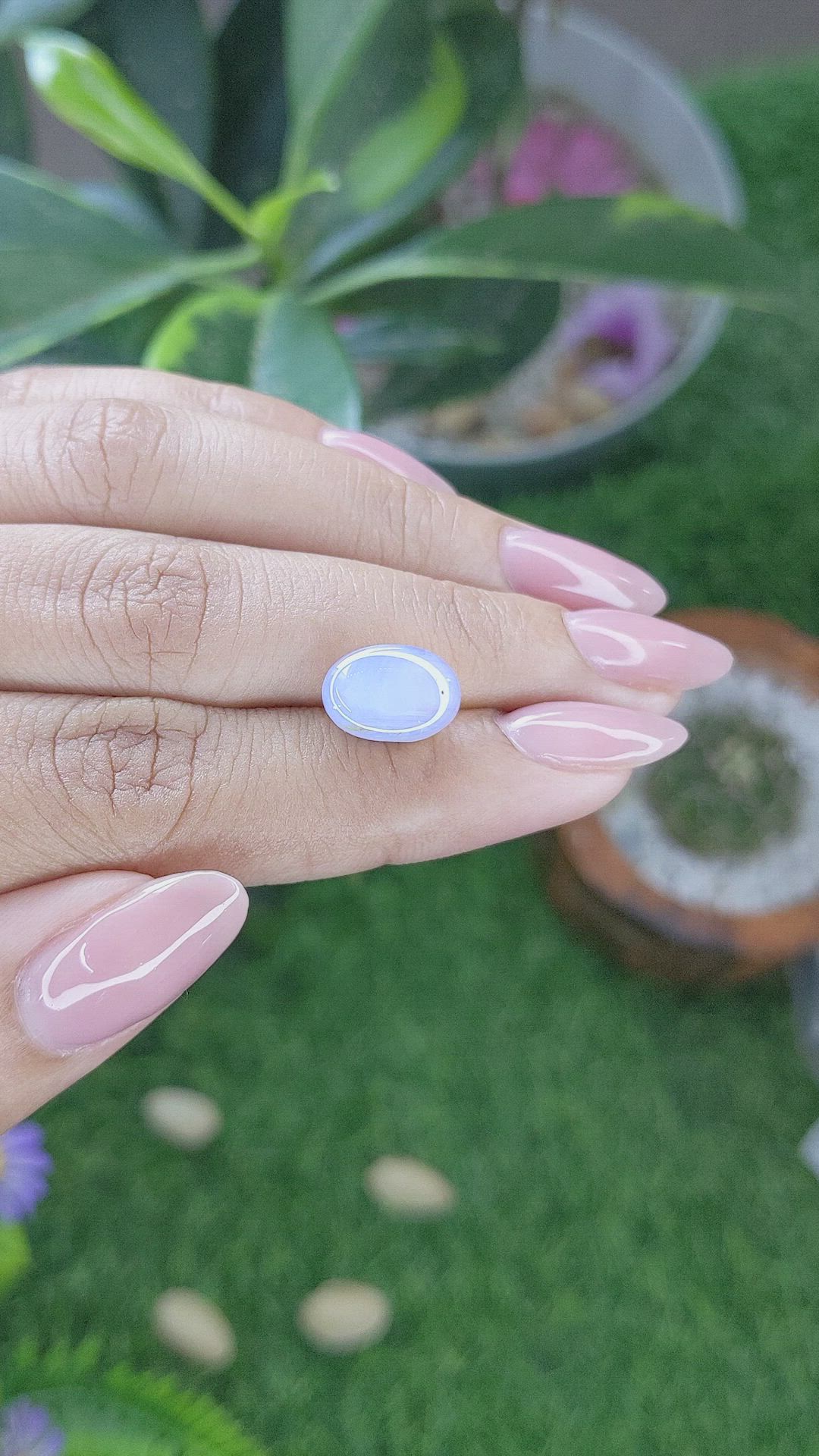 7.66 Ct. Bluish Grey Star Sapphire from Ceylon (Sri Lanka) Size Video