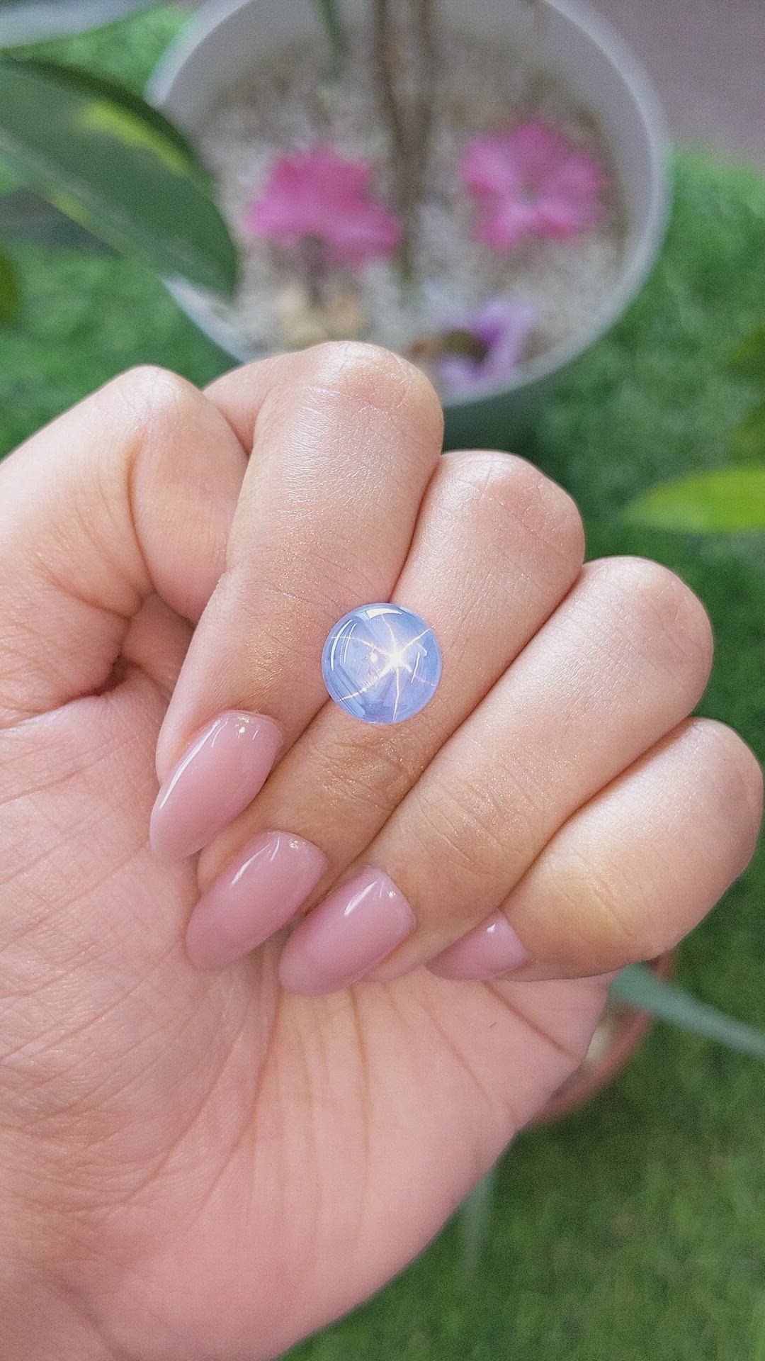 8.80 Ct. Blue Star Sapphire from Ceylon (Sri Lanka) Size Video