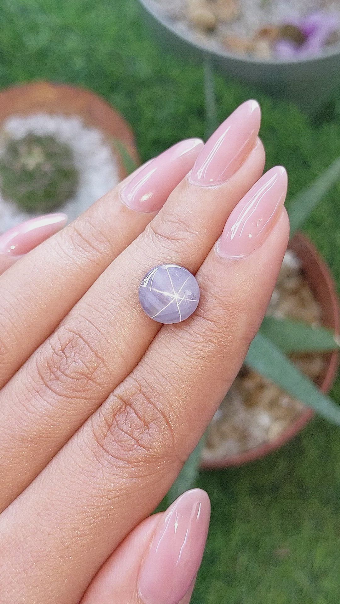 4.76 Ct. Bluish Purple Star Sapphire from Ceylon (Sri Lanka) Size Video