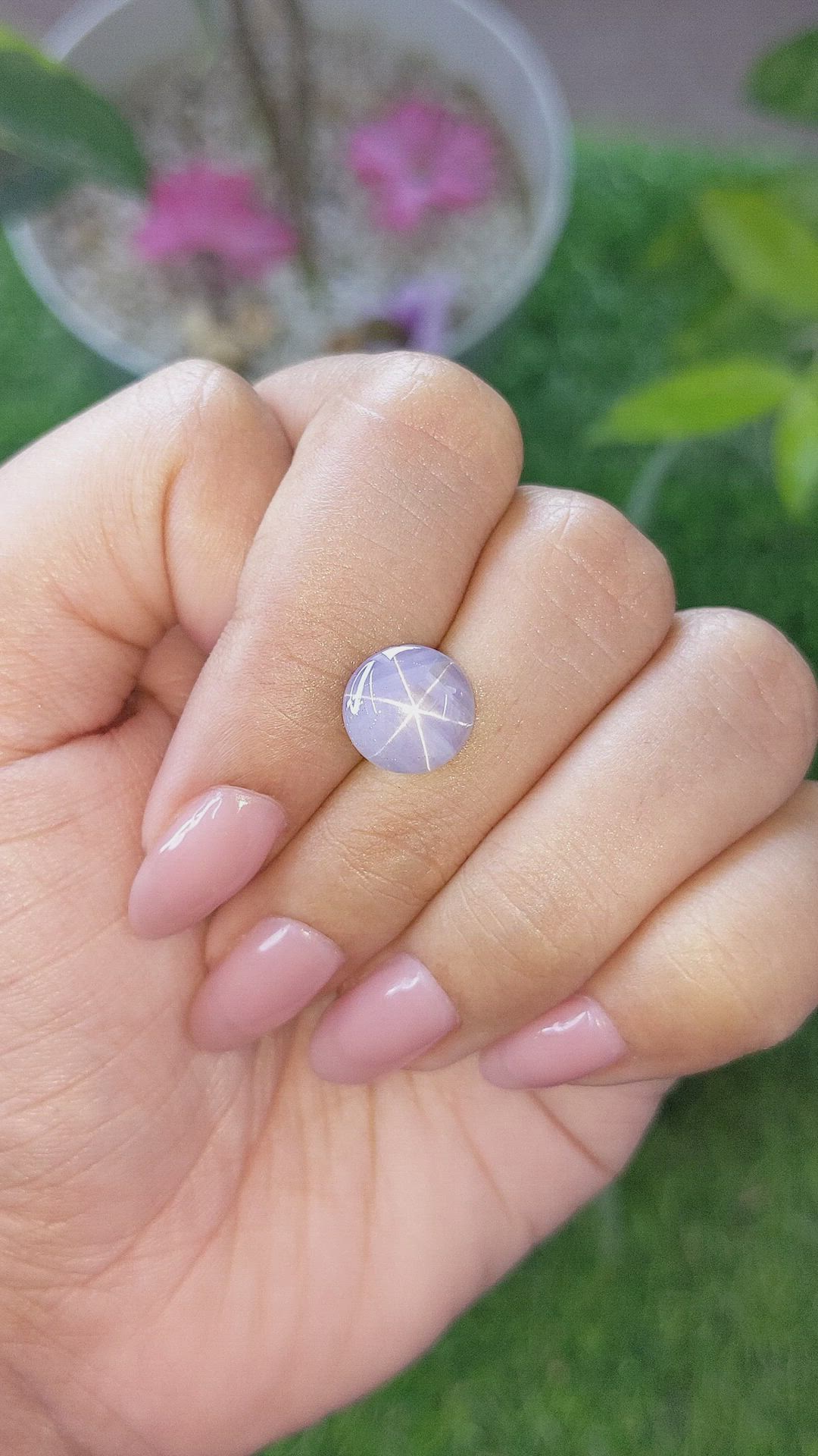 4.76 Ct. Bluish Purple Star Sapphire from Ceylon (Sri Lanka) Size Video