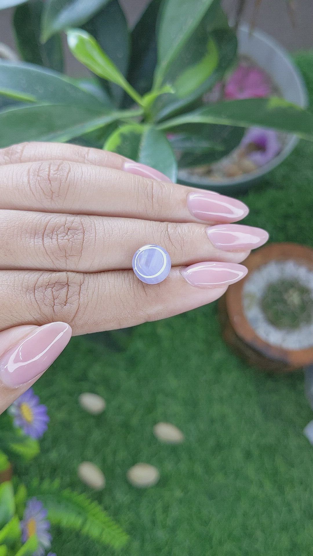 4.76 Ct. Bluish Purple Star Sapphire from Ceylon (Sri Lanka) Size Video