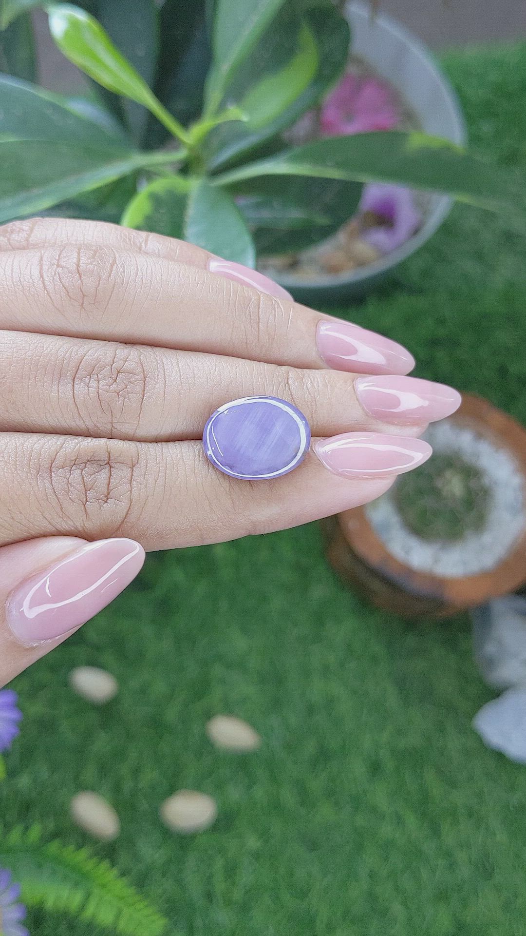 9.45 Ct. Purple Star Sapphire from Ceylon (Sri Lanka) Size Video
