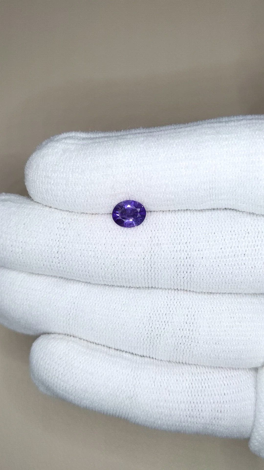 0.88 Ct. Purple Sapphire from Ceylon (Sri Lanka) Size Video