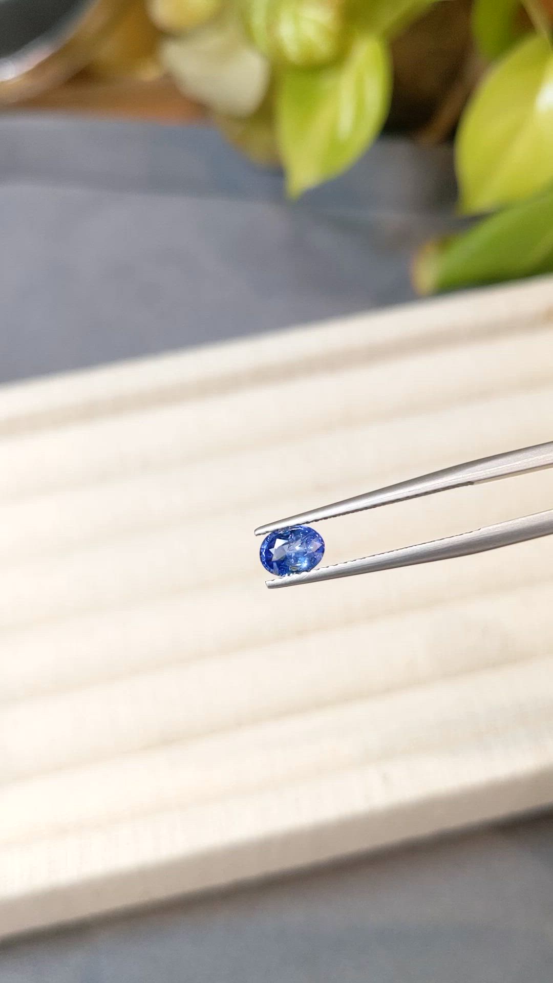0.76 Ct. Blue Sapphire from Ceylon (Sri Lanka) Size Video