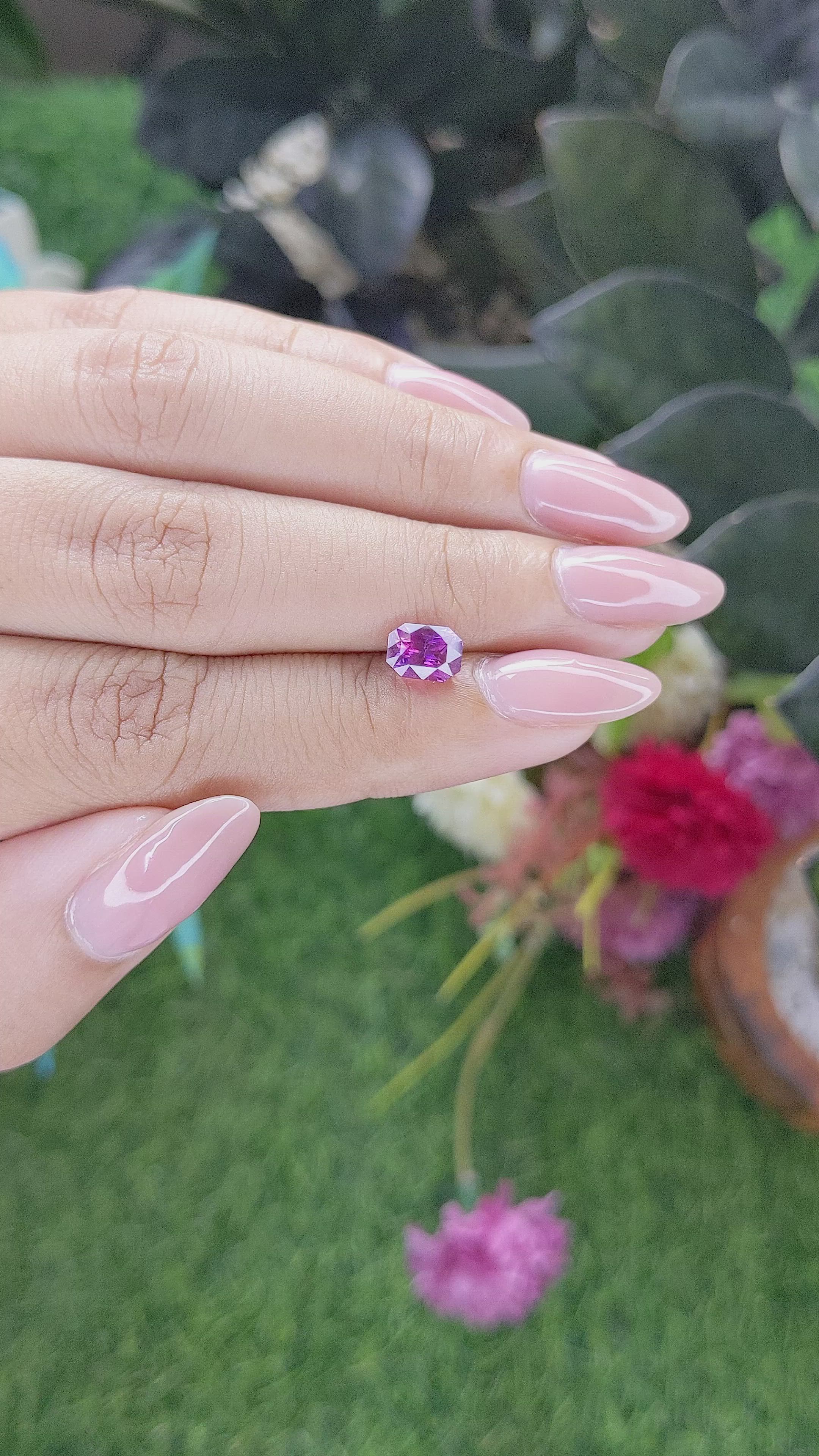 1.61 Ct. Purplish Pink Sapphire from Madagascar Size Video