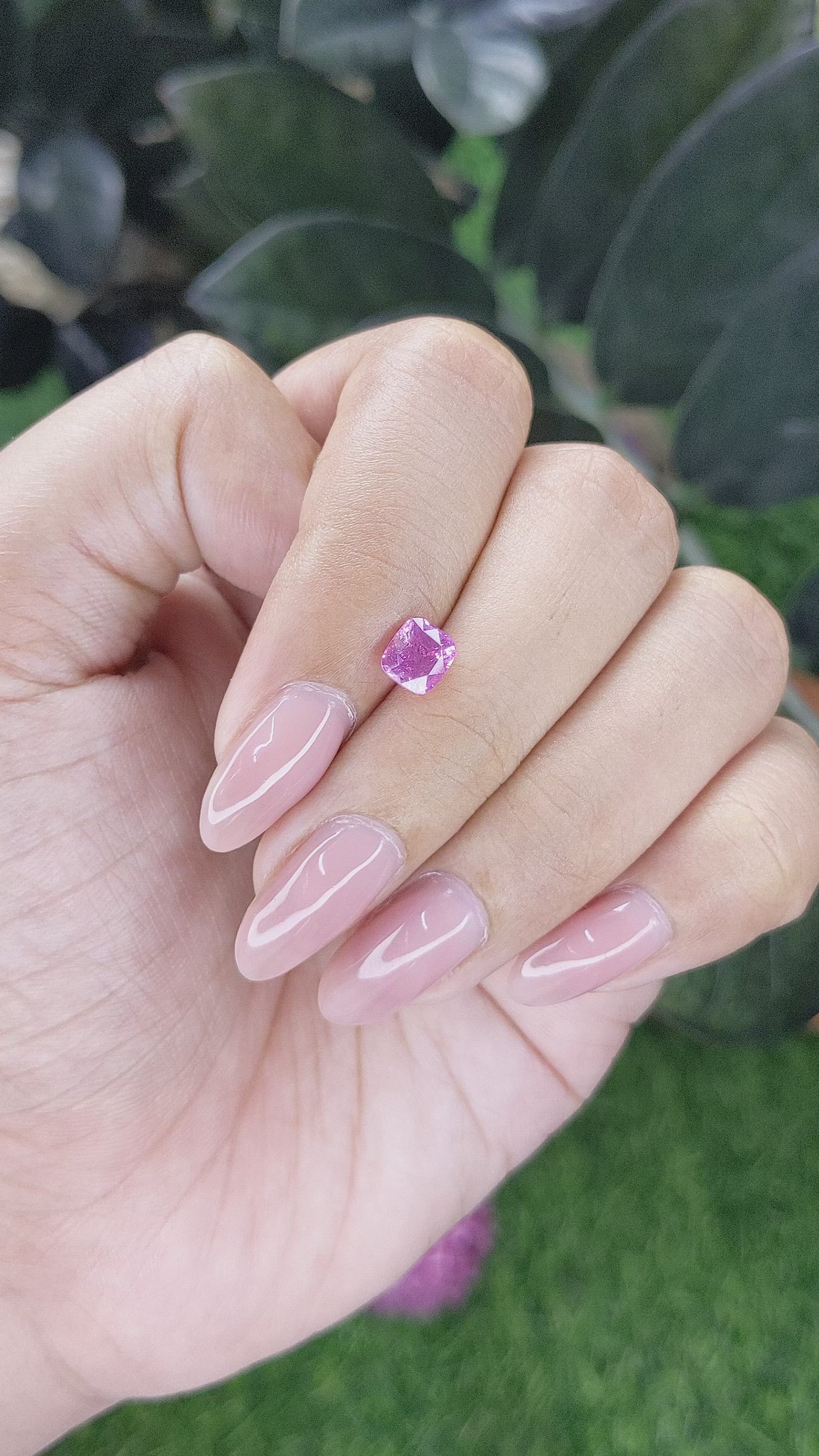 1.07 Ct. Purplish Pink Sapphire from Madagascar Size Video