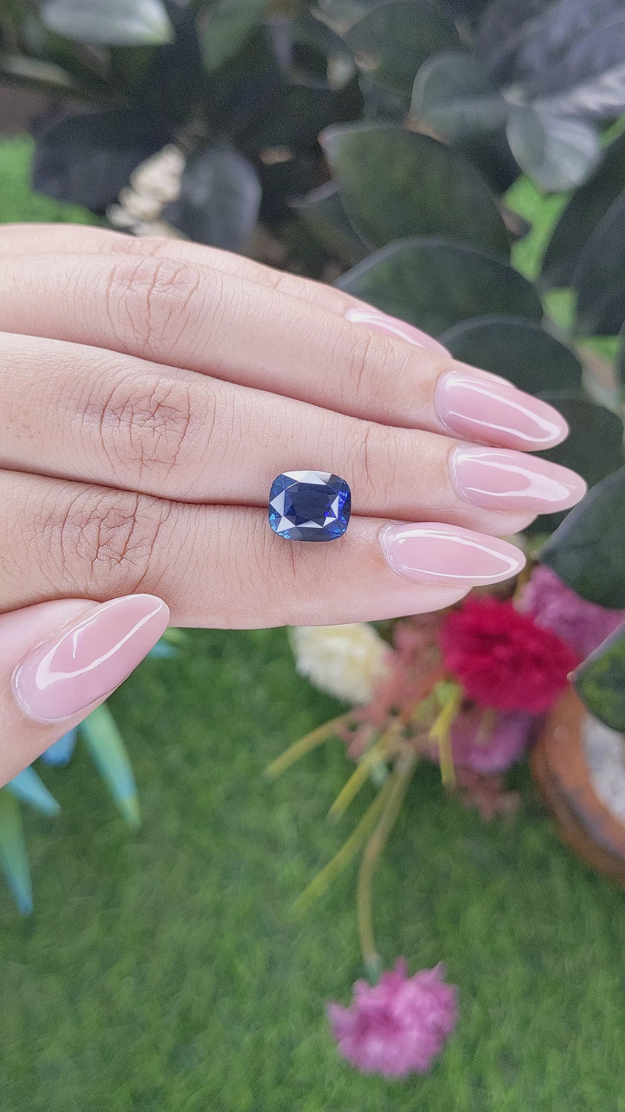 5.37 Ct. Blue Sapphire from Madagascar Size Video