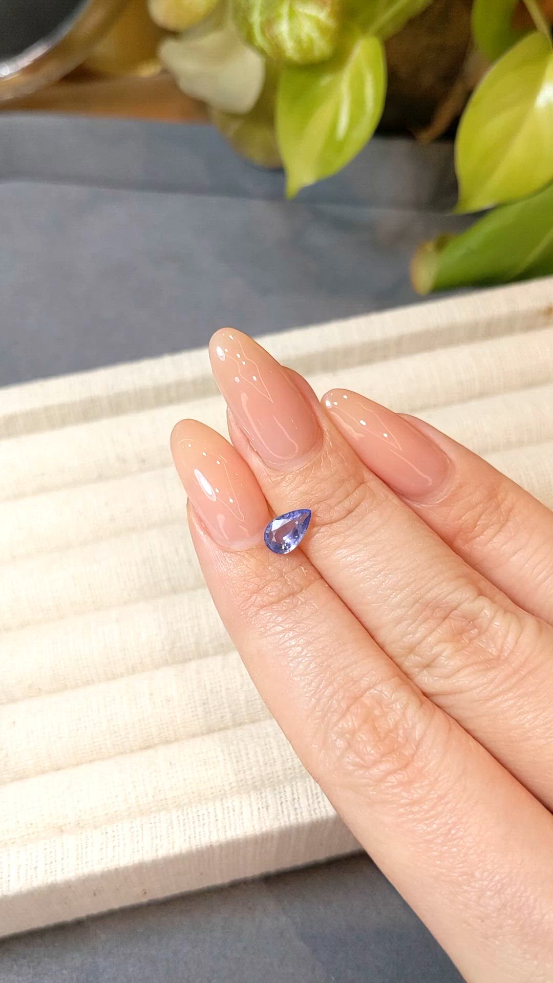 0.73 Ct. Purplish Blue Sapphire from Ceylon (Sri Lanka) Size Video