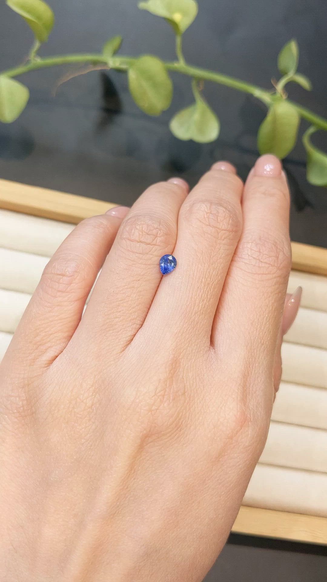 0.51 Ct. Blue Sapphire from Ceylon (Sri Lanka) Size Video