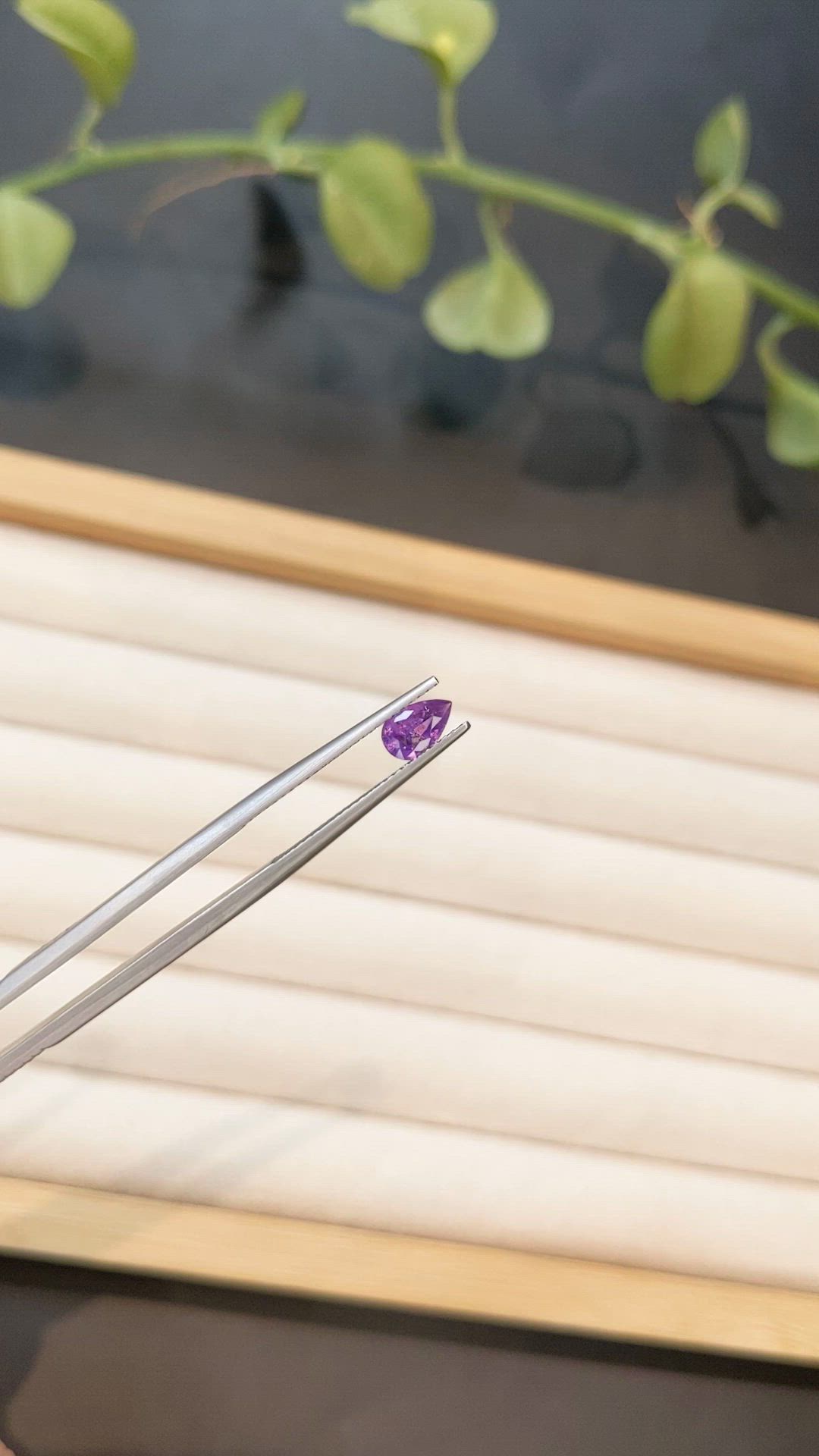 0.67 Ct. Purplish Pink Sapphire from Ceylon (Sri Lanka) Size Video