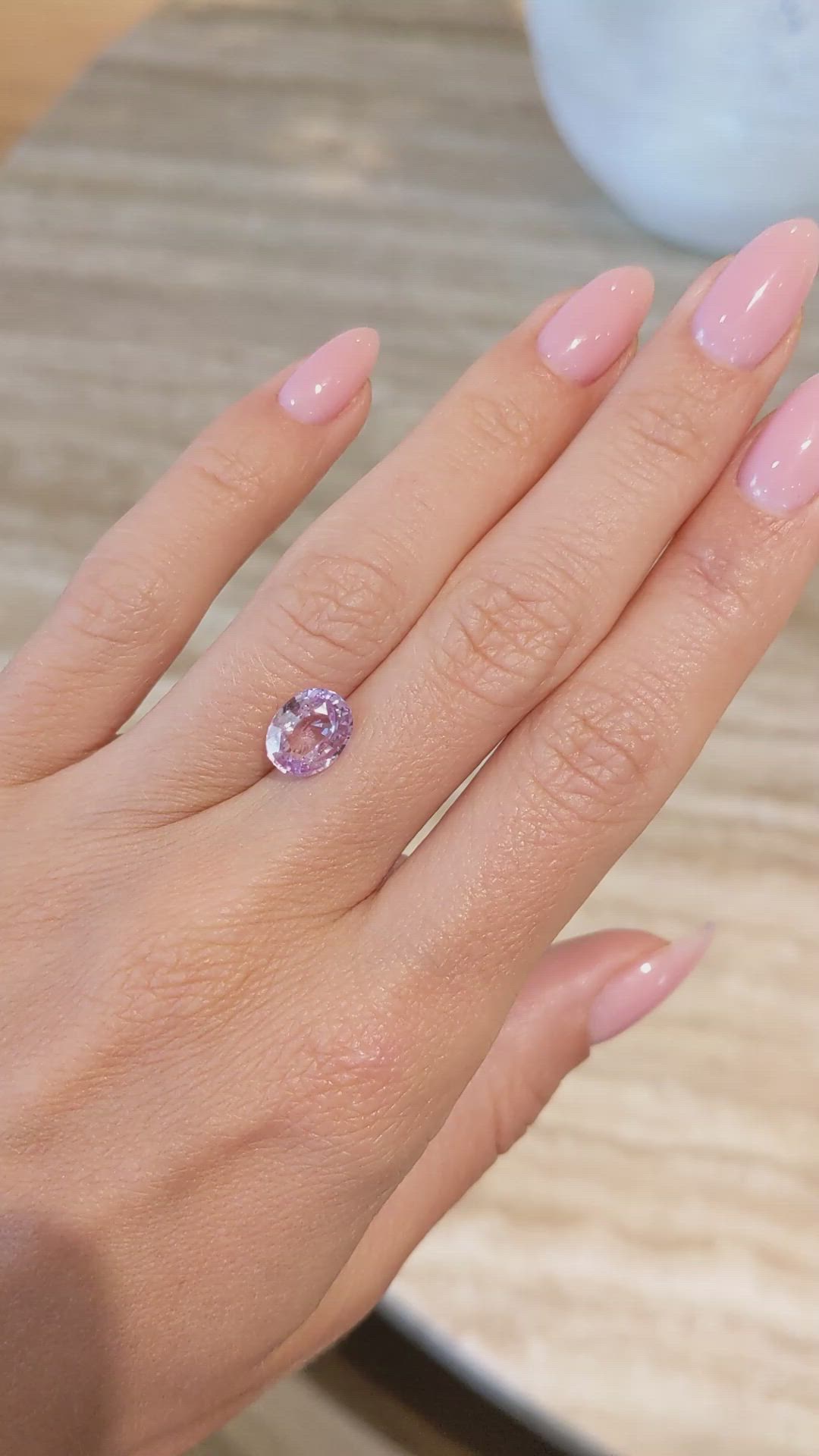 2.91 Ct. Pink Sapphire from Ceylon (Sri Lanka) Size Video