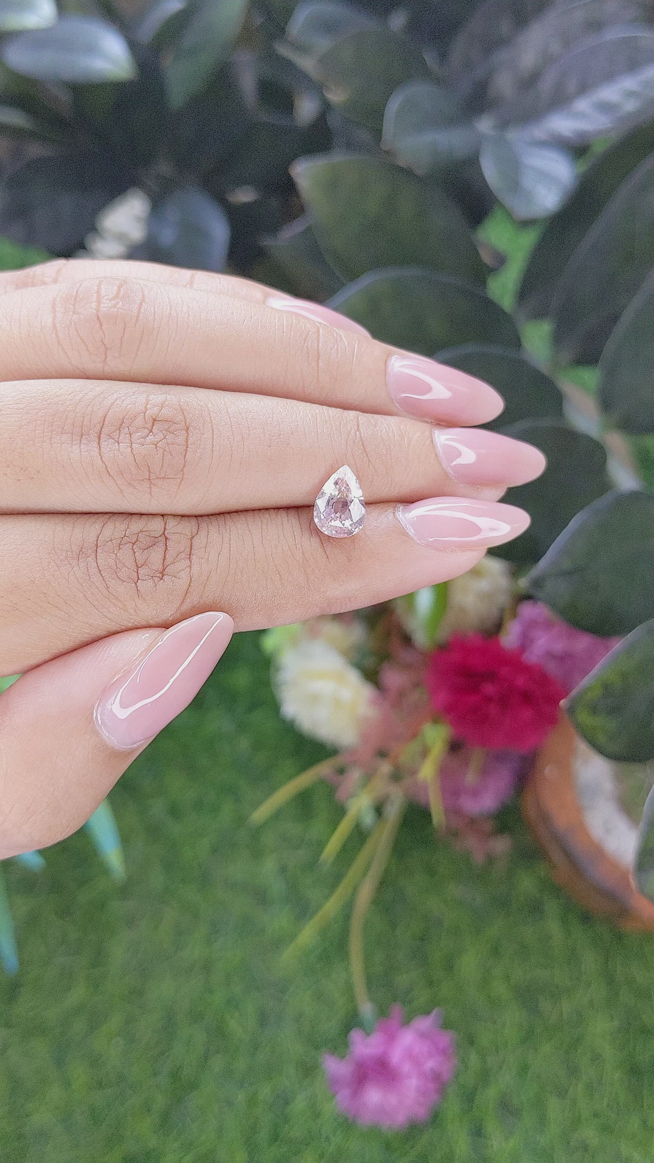 2.14 Ct. Peach Sapphire from Tanzania Size Video