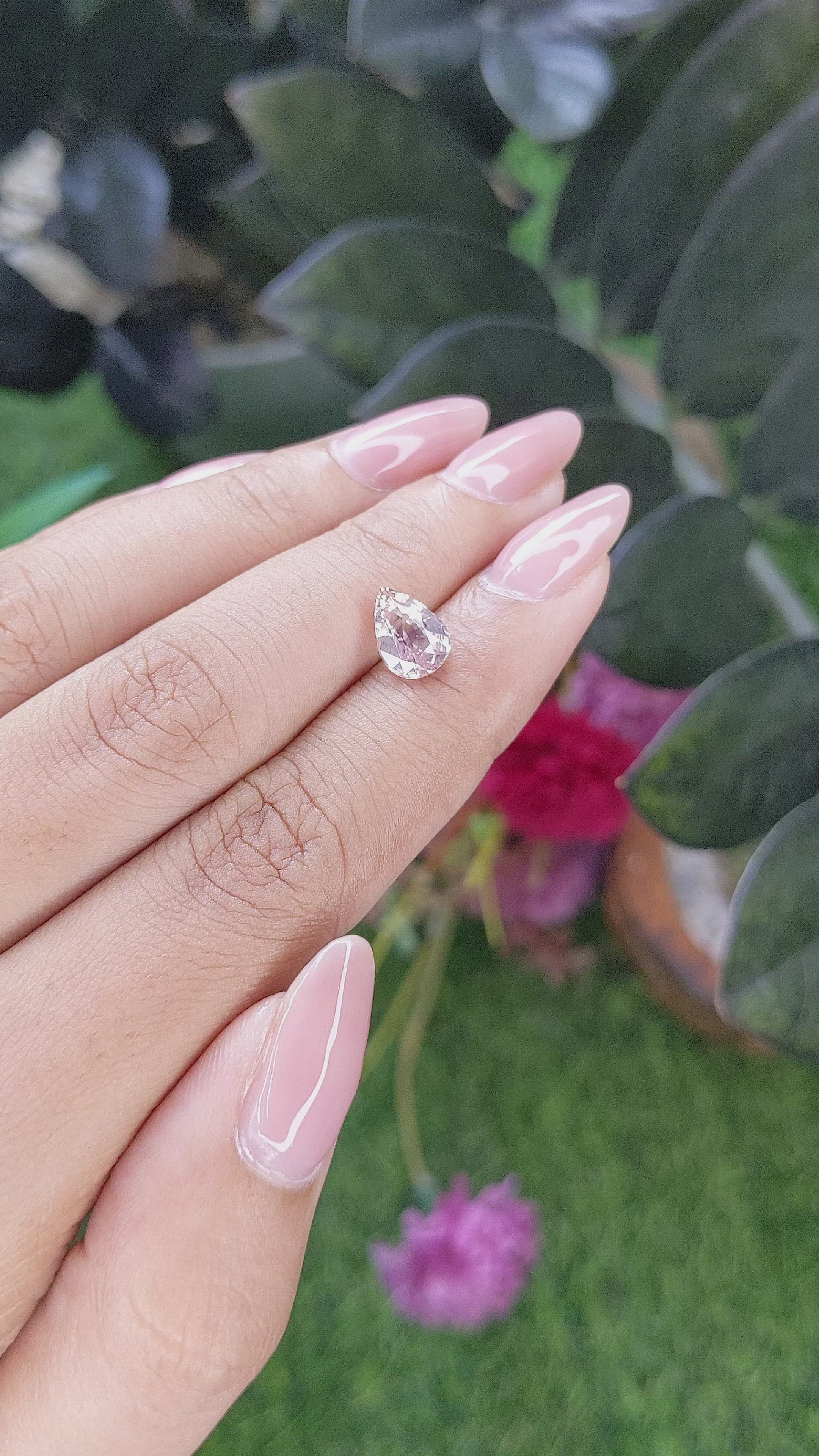 2.14 Ct. Peach Sapphire from Tanzania Size Video