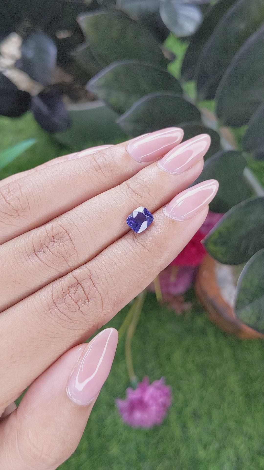 1.61 Ct. Purplish Blue Sapphire from Tanzania Size Video