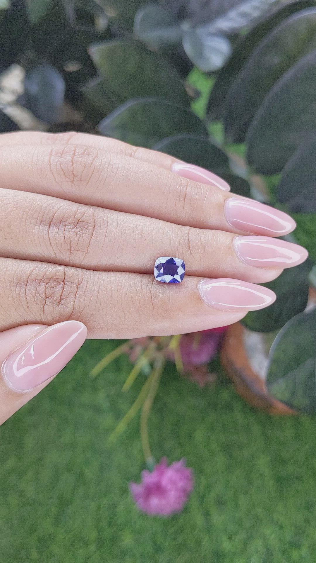 1.61 Ct. Purplish Blue Sapphire from Tanzania Size Video