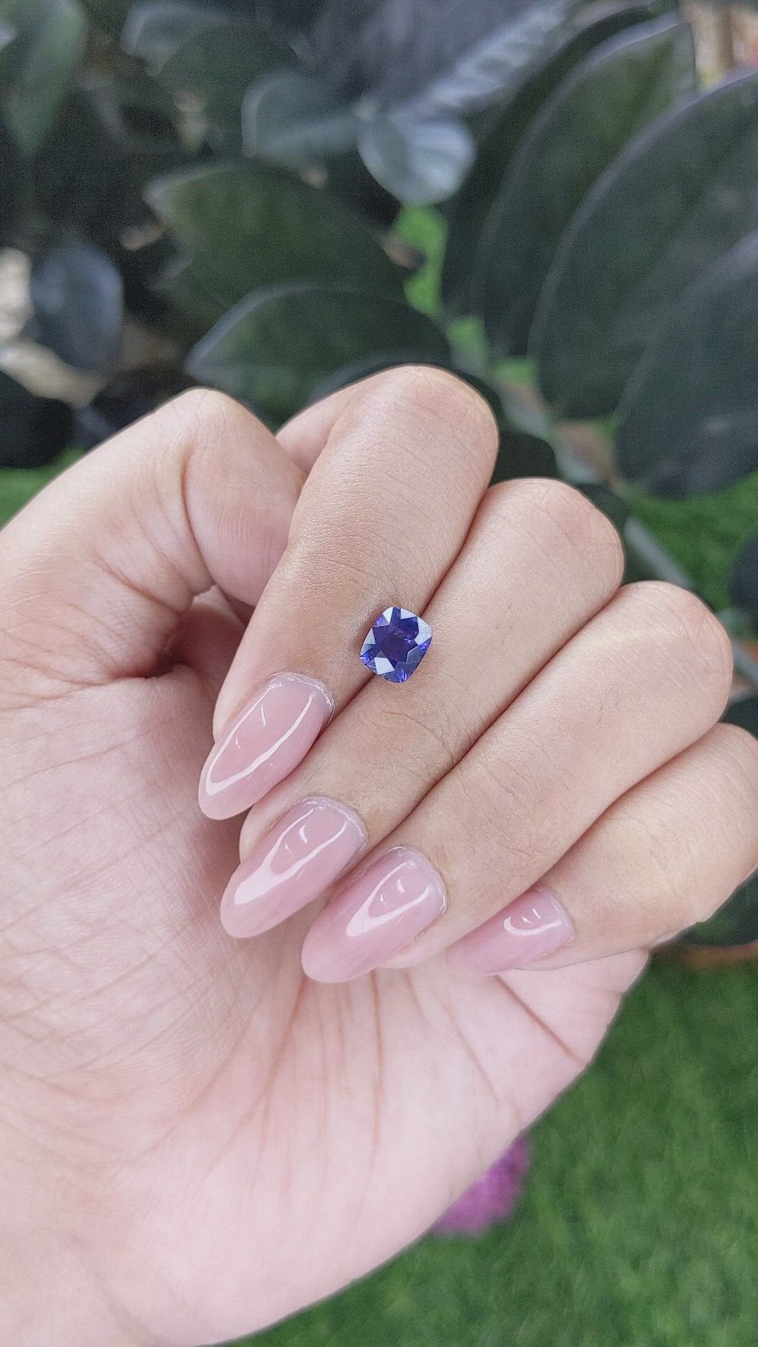 1.61 Ct. Purplish Blue Sapphire from Tanzania Size Video