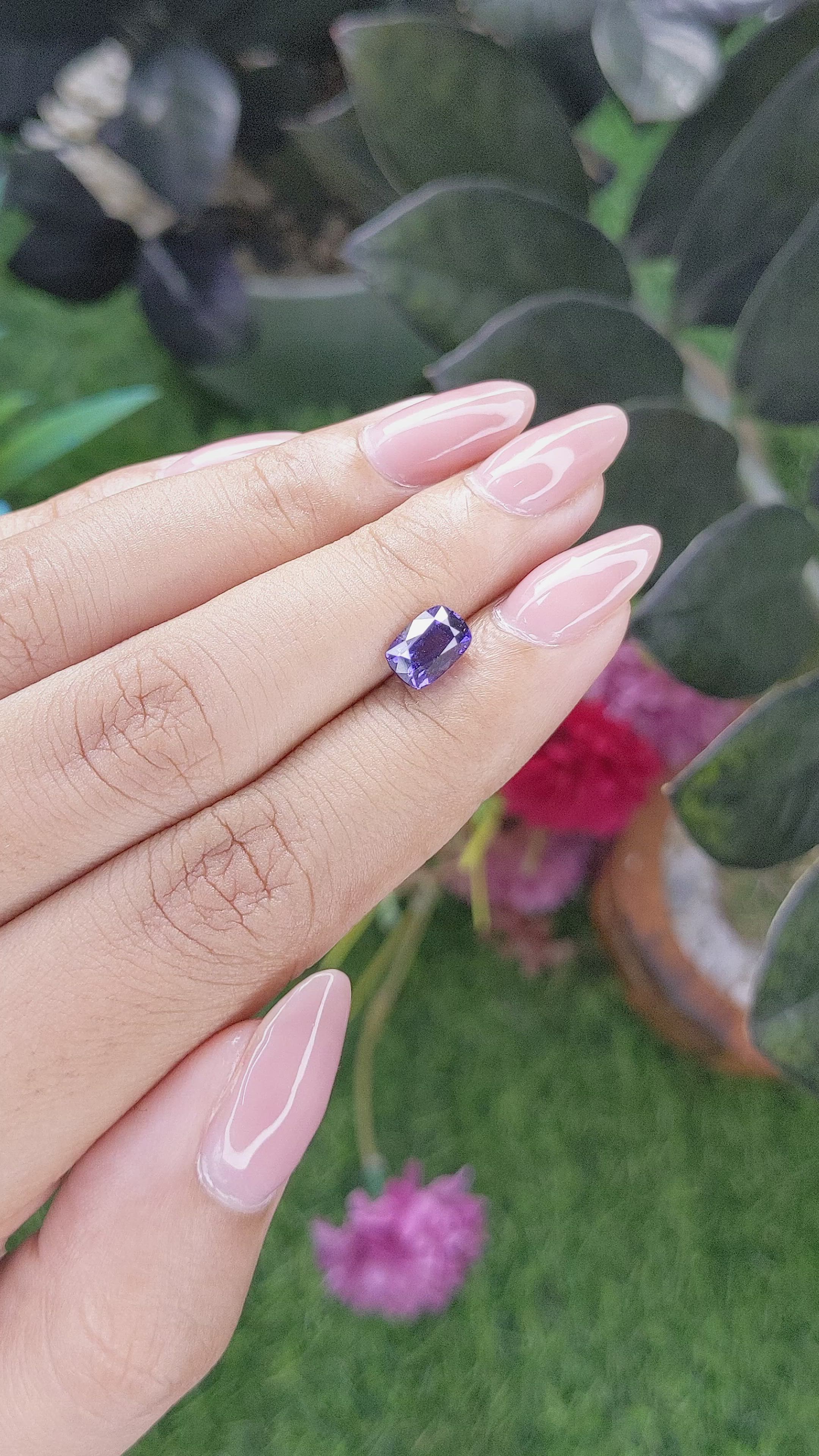 1.68 Ct. Bluish Purple Sapphire from Tanzania Size Video