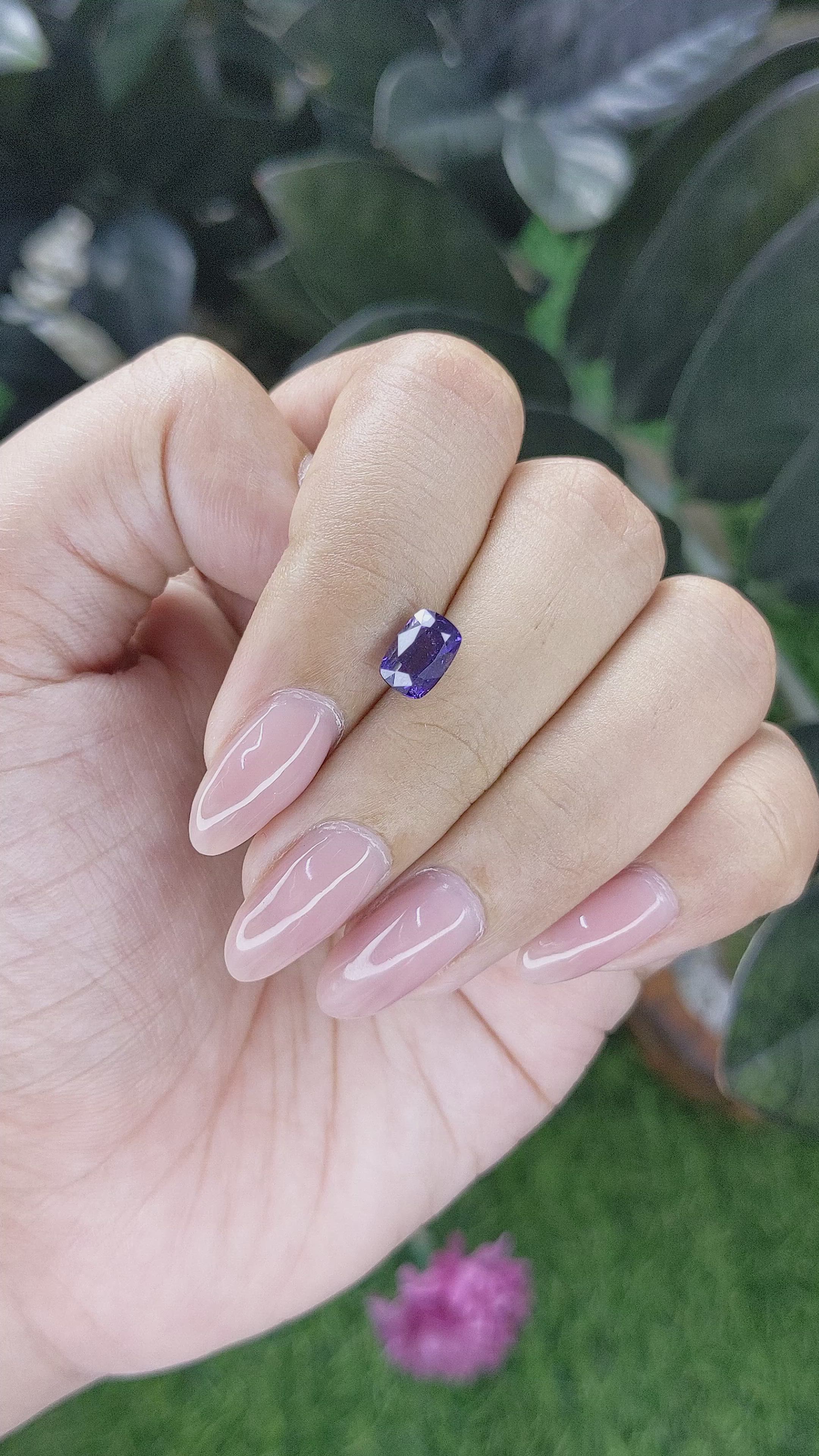 1.68 Ct. Bluish Purple Sapphire from Tanzania Size Video