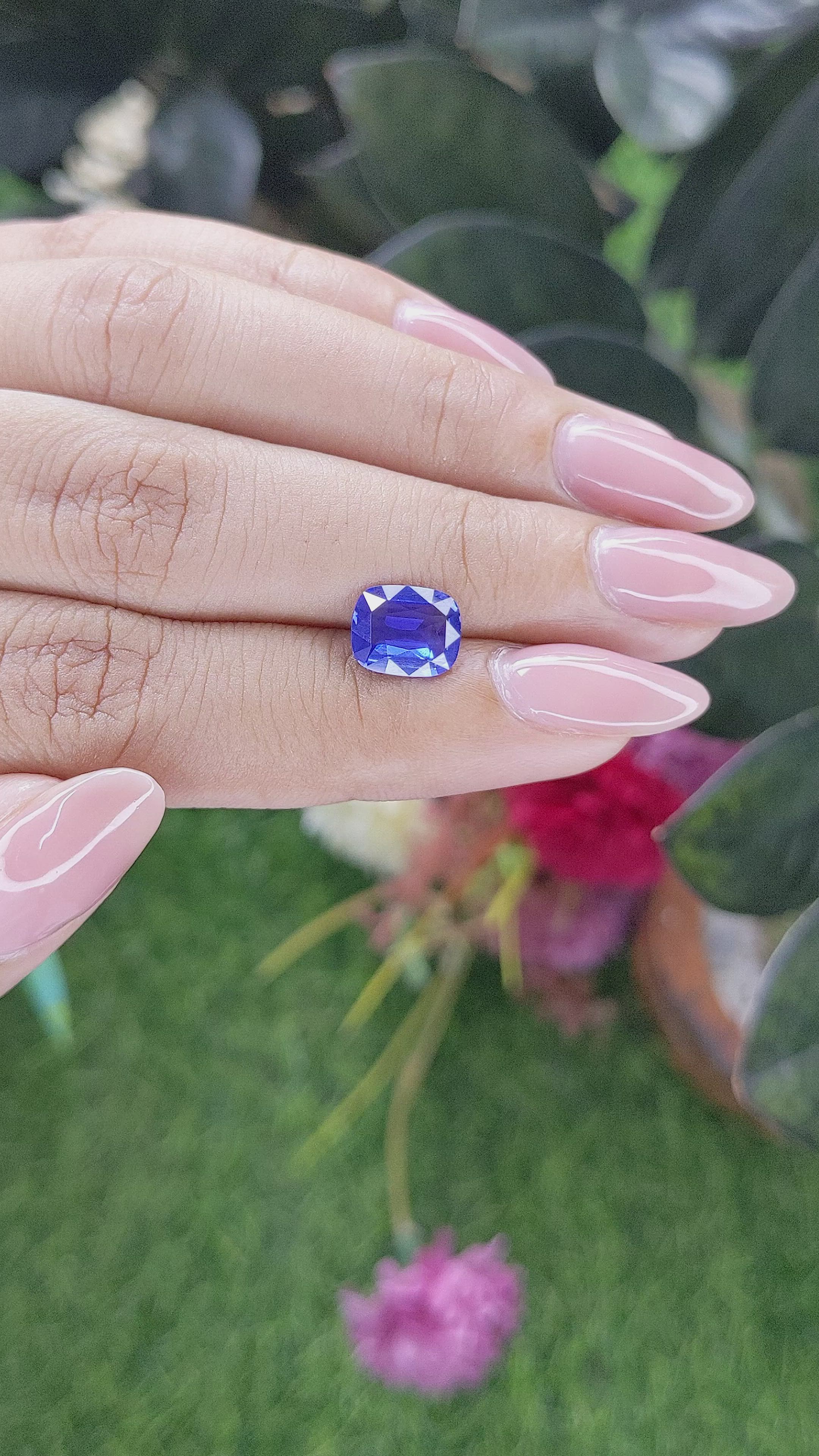 2.04 Ct. Blue Sapphire from Tanzania Size Video