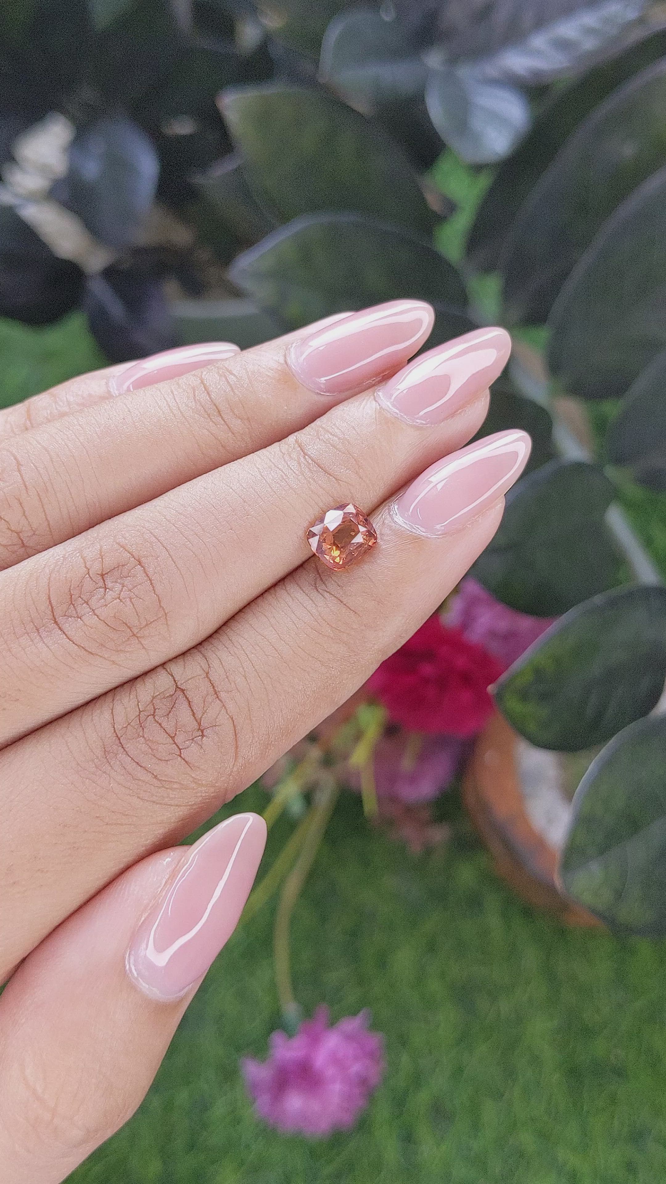 1.71 Ct. Padparadscha Sapphire from Madagascar Size Video