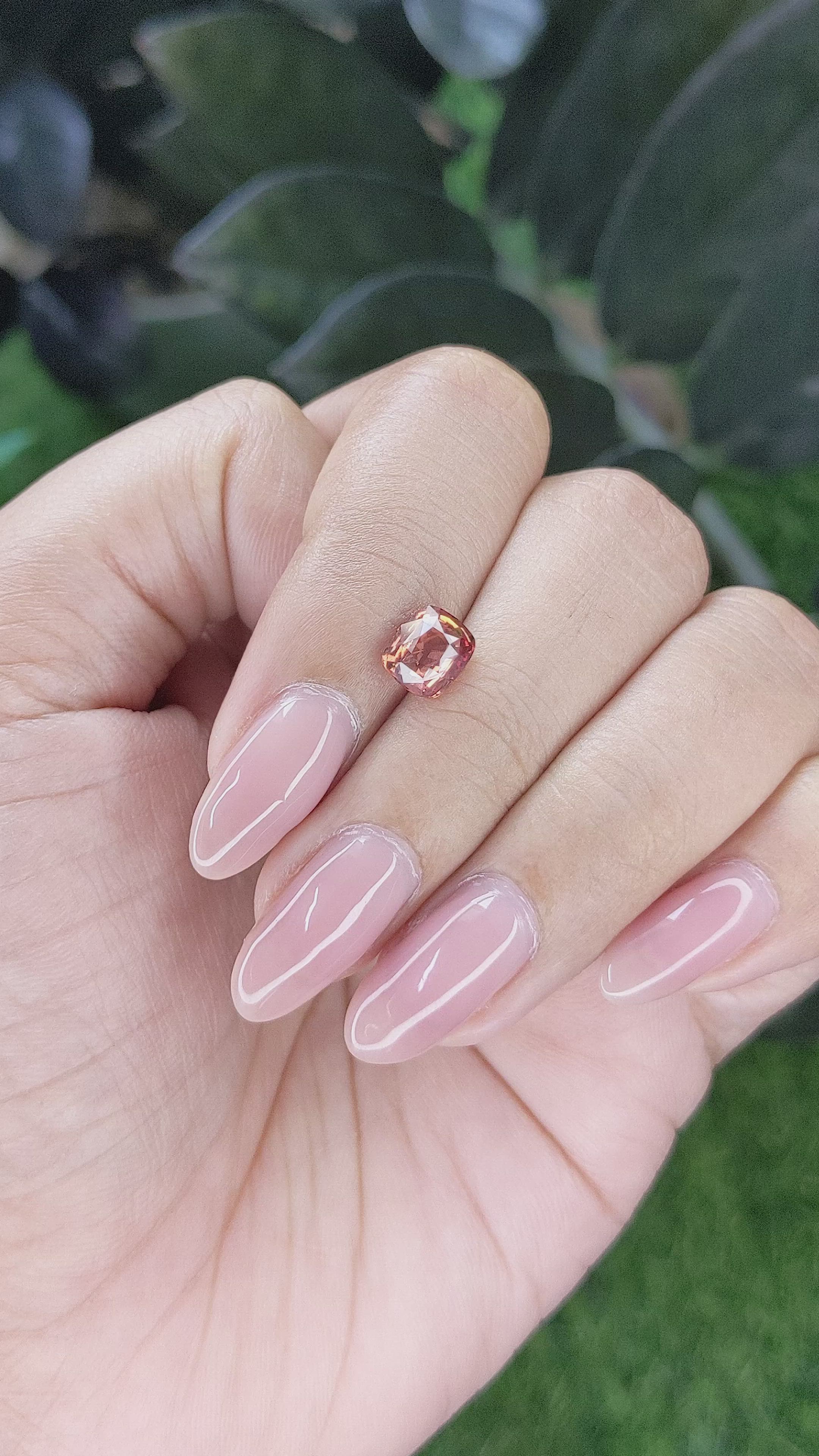 1.71 Ct. Padparadscha Sapphire from Madagascar Size Video
