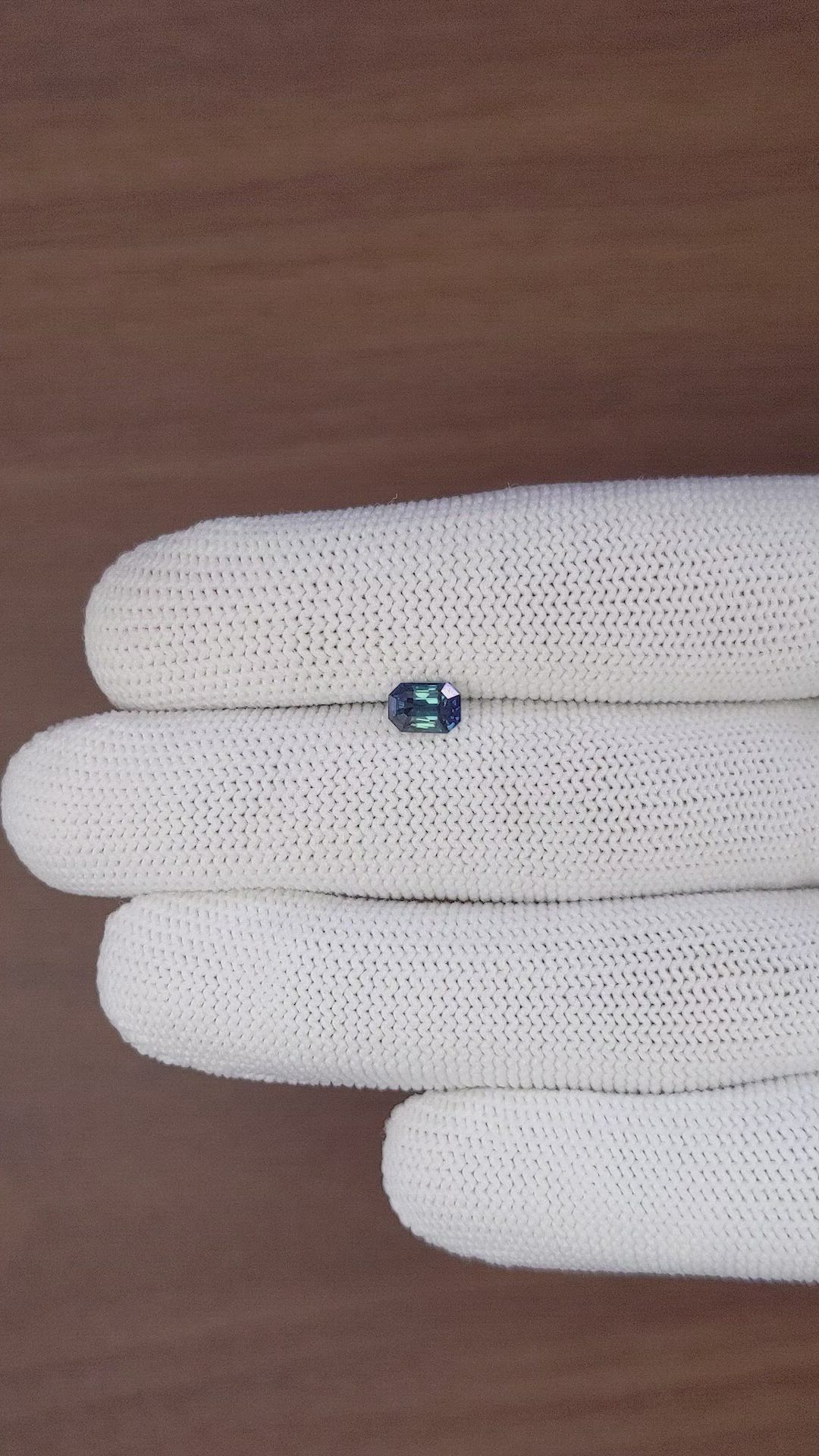 0.99 Ct. Greenish Blue Sapphire from Nigeria Size Video