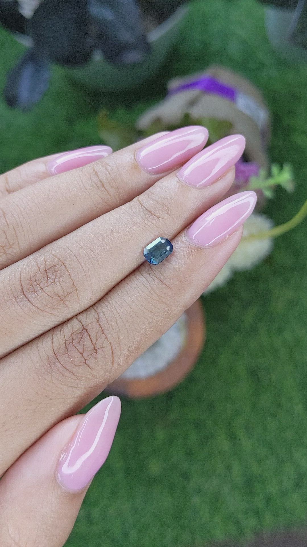 0.99 Ct. Greenish Blue Sapphire from Nigeria Size Video