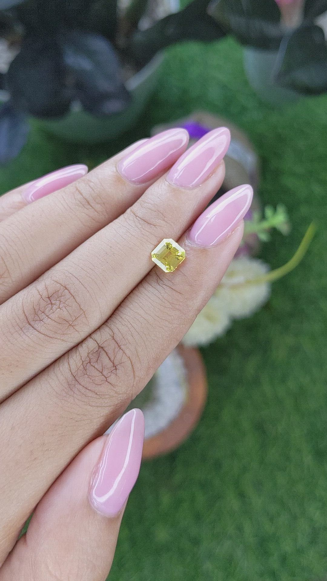 1.20 Ct. Greenish Yellow Sapphire from Nigeria Size Video