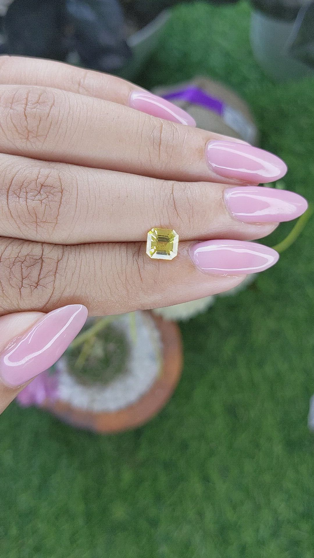 1.20 Ct. Greenish Yellow Sapphire from Nigeria Size Video