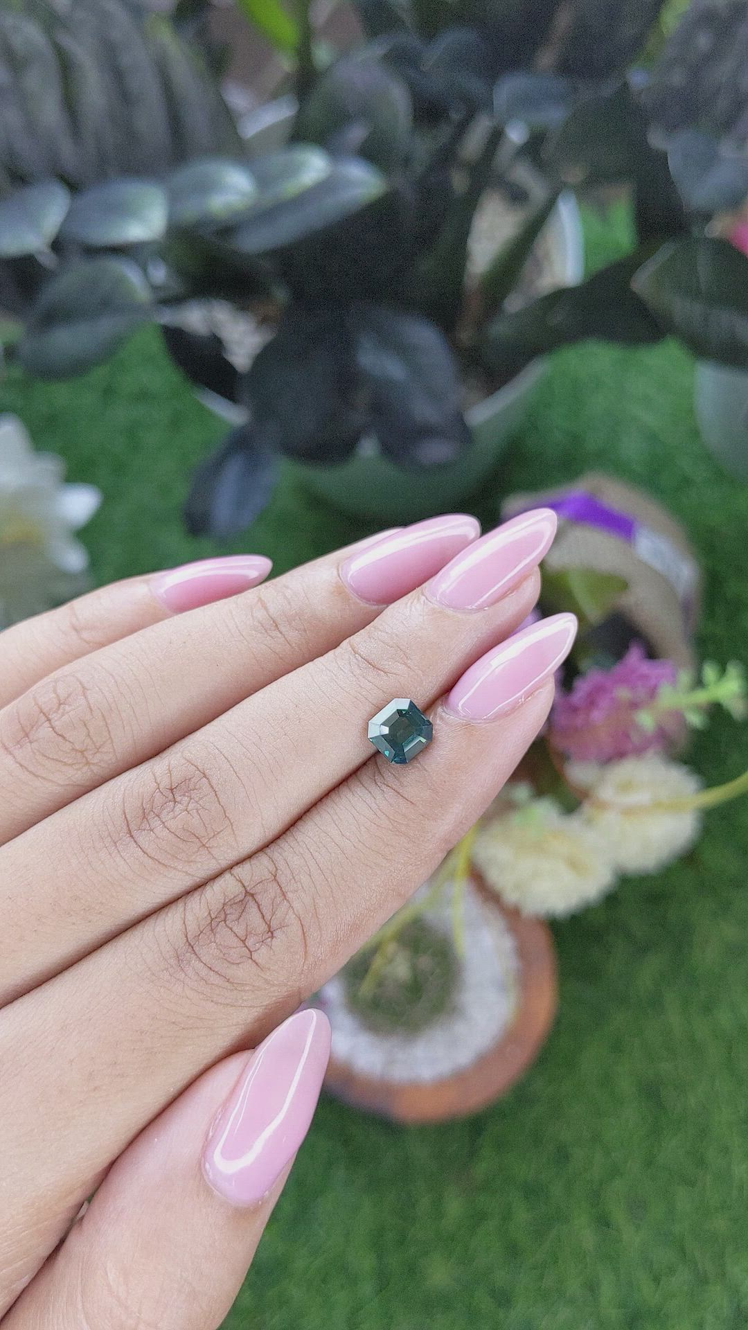1.55 Ct. Bluish Green Sapphire from Nigeria Size Video