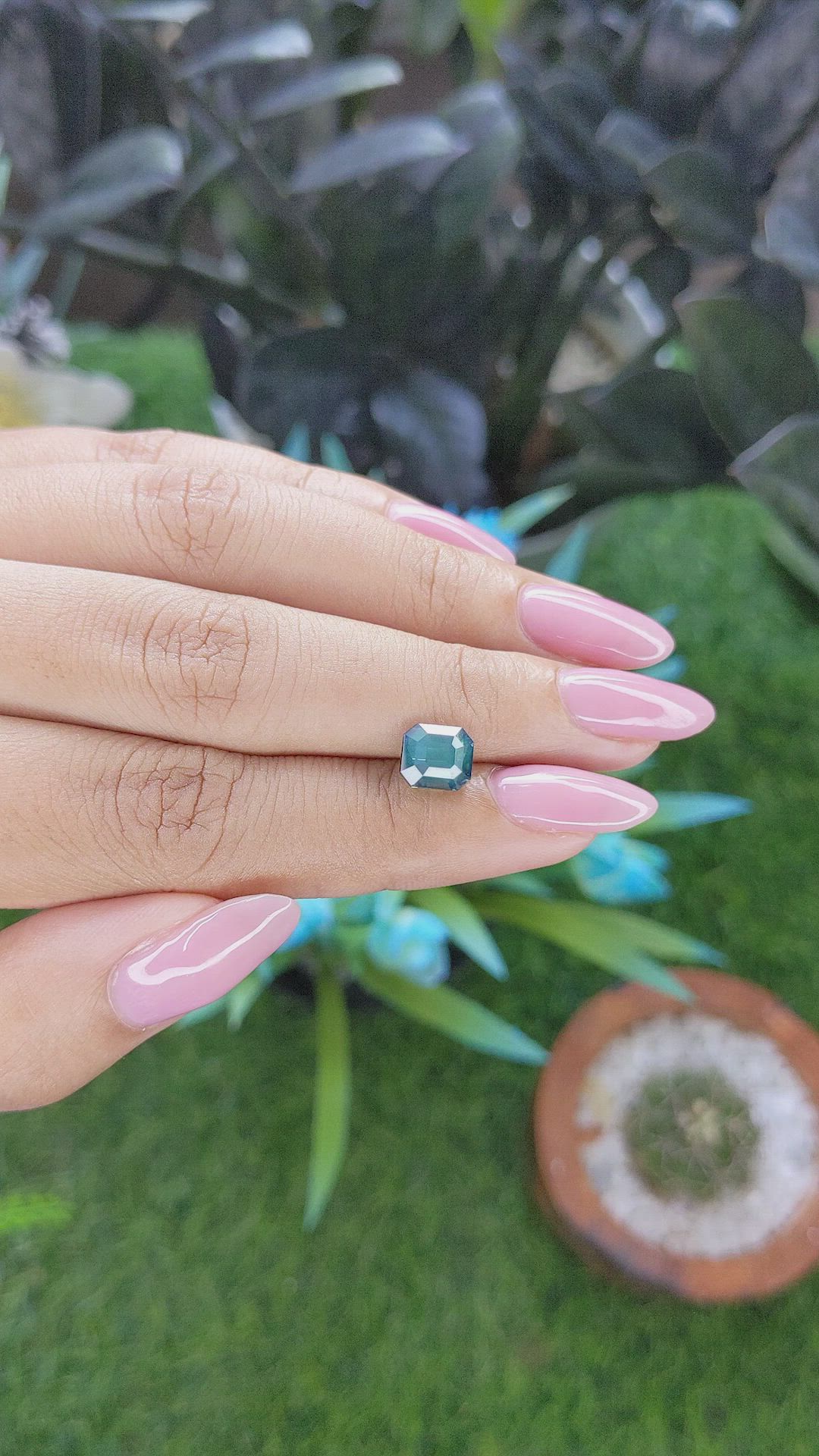 2.51 Ct. Bluish Green Sapphire from Nigeria Size Video