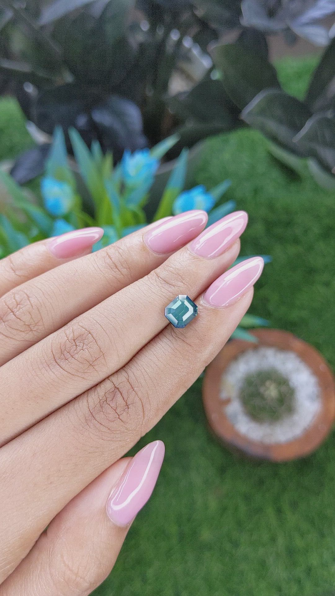 2.51 Ct. Bluish Green Sapphire from Nigeria Size Video