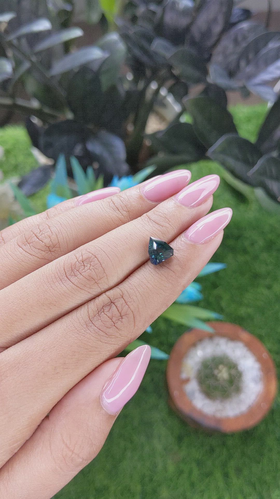 2.56 Ct. Greenish Blue Sapphire from Nigeria Size Video