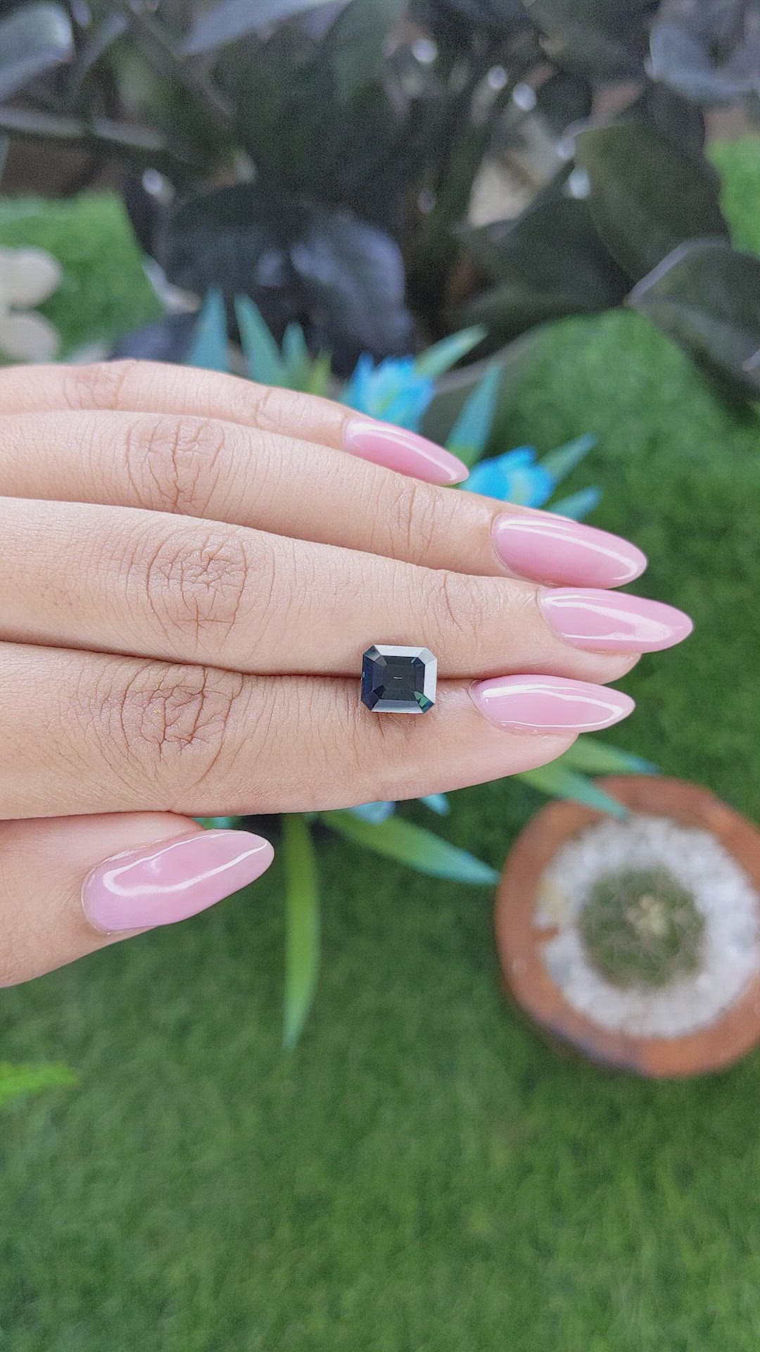 2.67 Ct. Bluish Green Sapphire from Nigeria Size Video