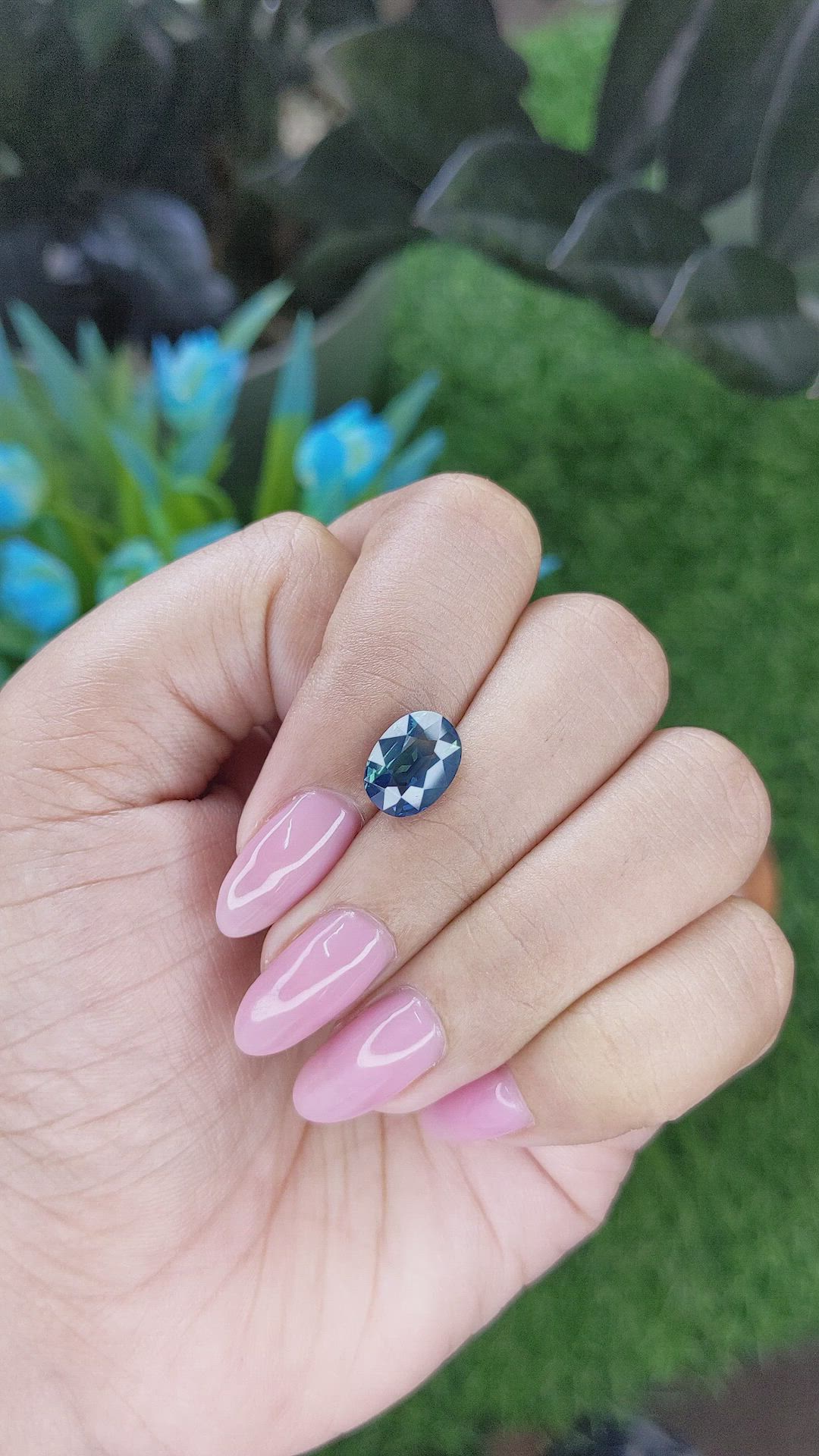 3.03 Ct. Greenish Blue Sapphire from Nigeria Size Video