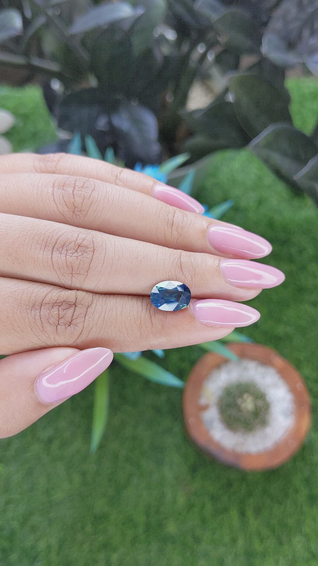3.03 Ct. Greenish Blue Sapphire from Nigeria Size Video