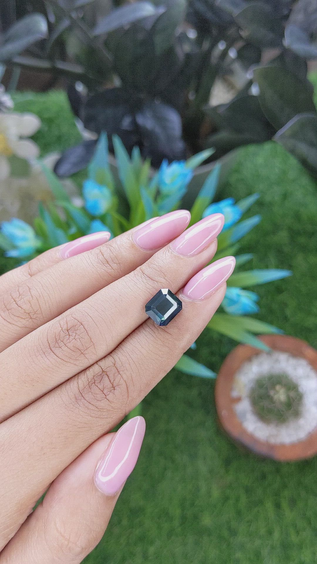 4.22 Ct. Bluish Green Sapphire from Nigeria Size Video