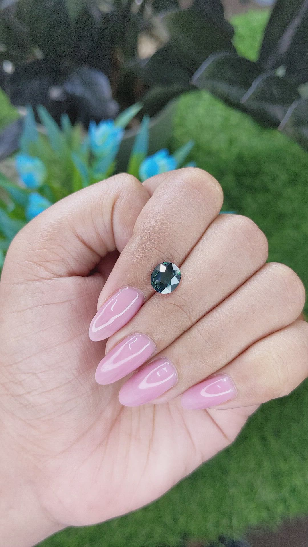 1.63 Ct. Bluish Green Sapphire from Nigeria Size Video