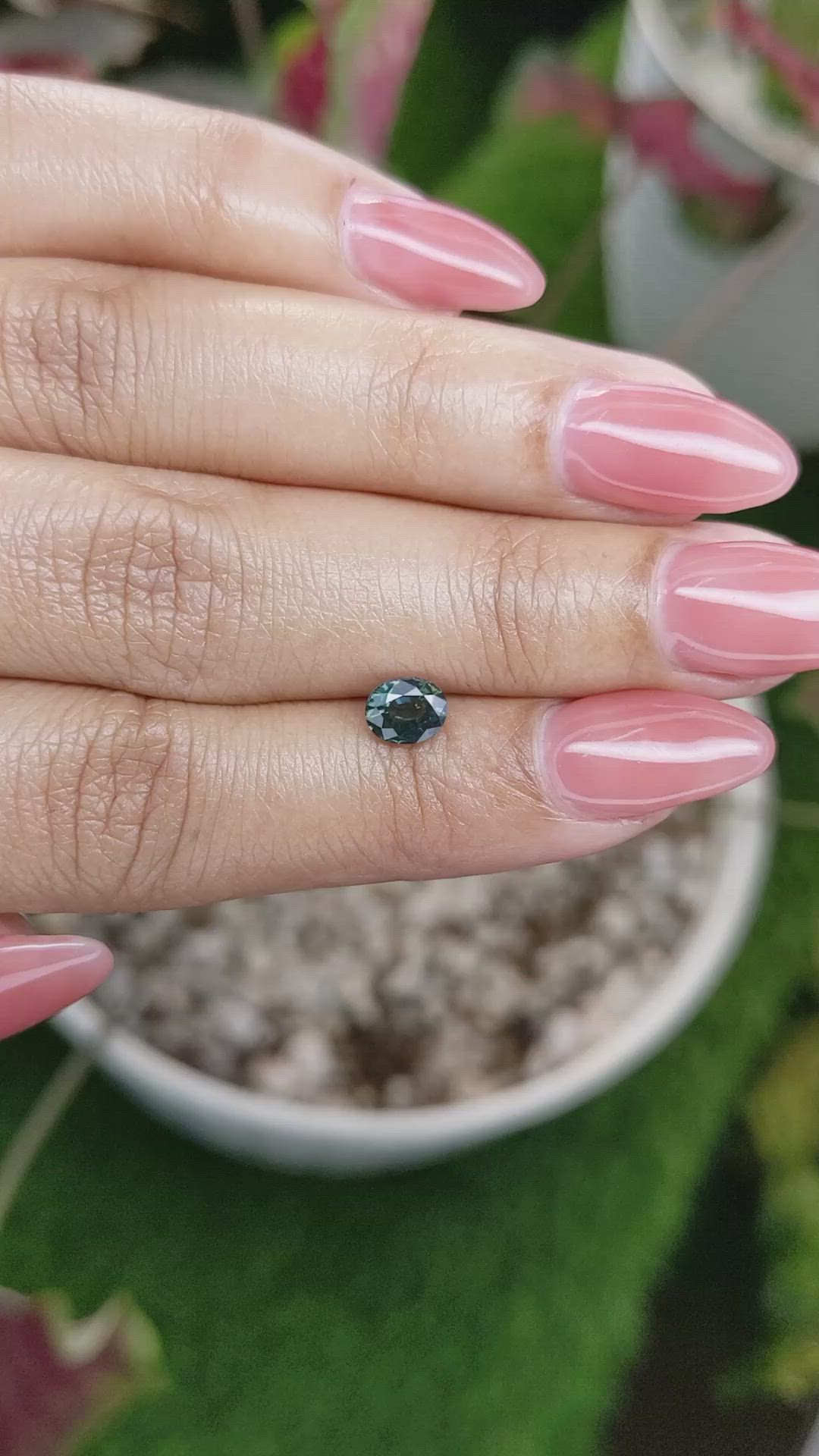 0.81 Ct. Greenish Blue Sapphire from Madagascar Size Video