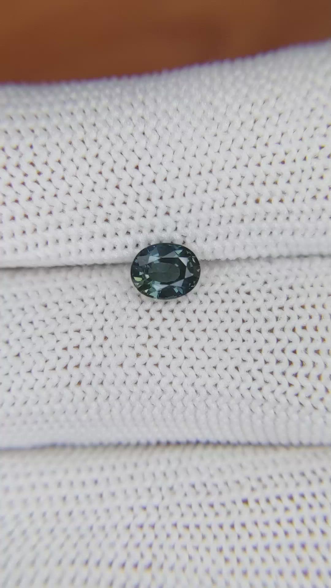 0.81 Ct. Greenish Blue Sapphire from Madagascar Size Video