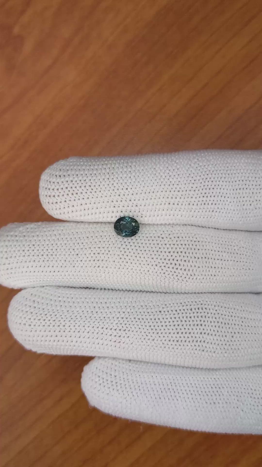 0.81 Ct. Greenish Blue Sapphire from Madagascar Size Video