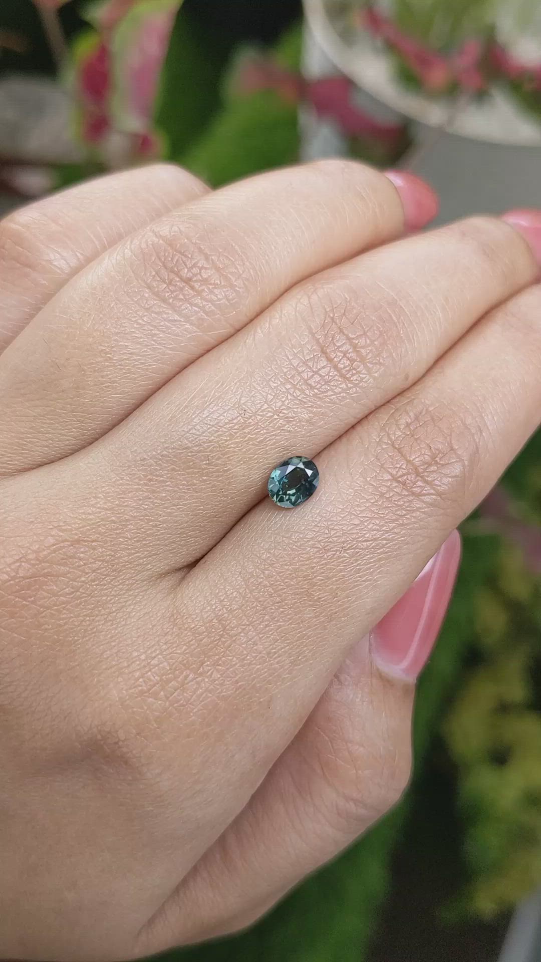 0.81 Ct. Greenish Blue Sapphire from Madagascar Size Video