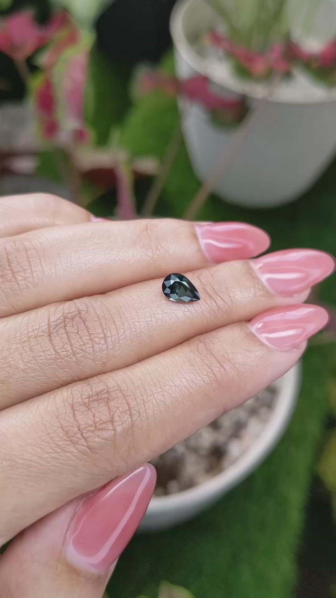 0.90 Ct. Bluish Green Sapphire from Madagascar Size Video