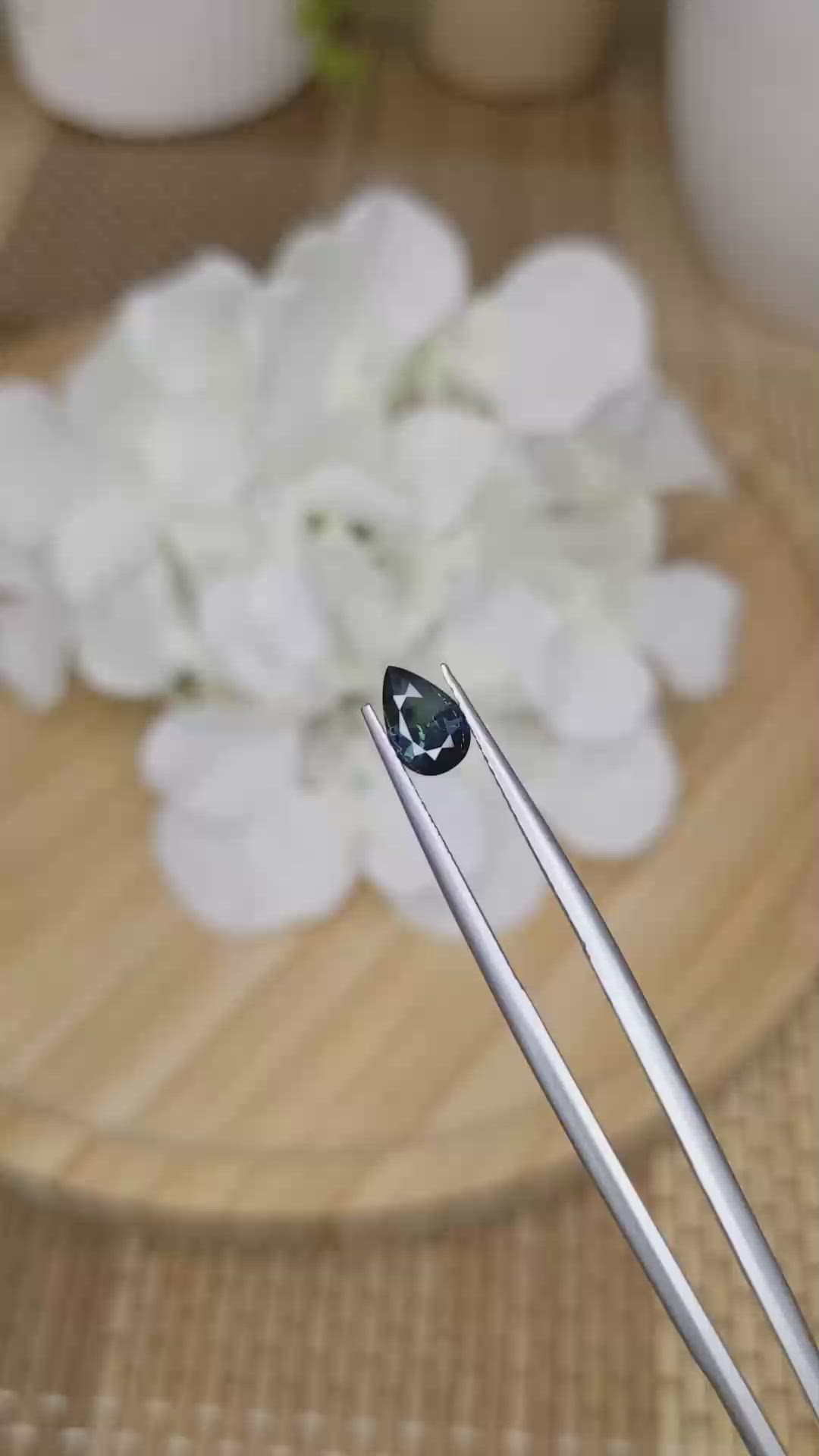 0.90 Ct. Bluish Green Sapphire from Madagascar Size Video