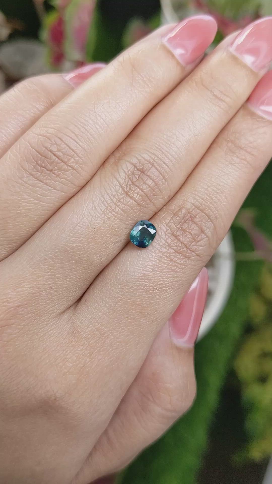 0.88 Ct. Greenish Blue Sapphire from Madagascar Size Video