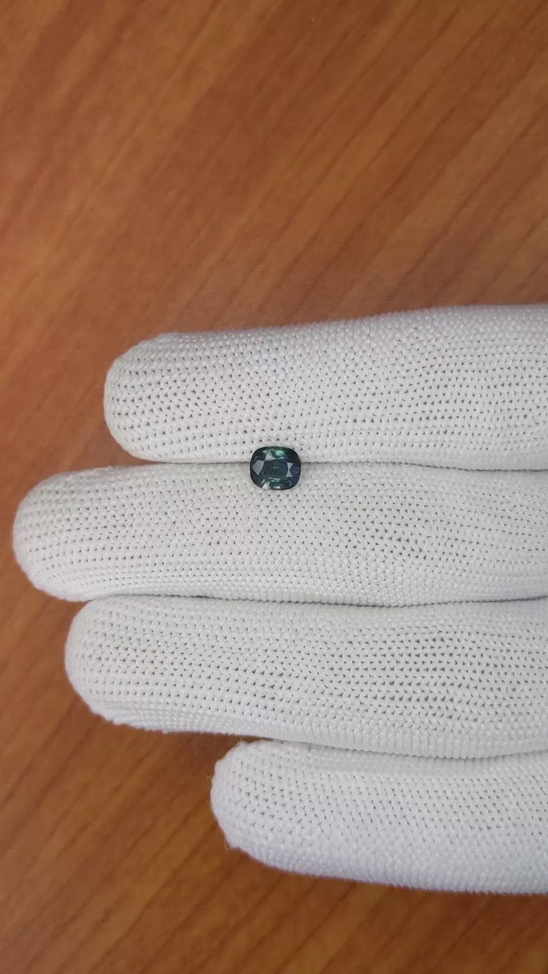 0.88 Ct. Greenish Blue Sapphire from Madagascar Size Video