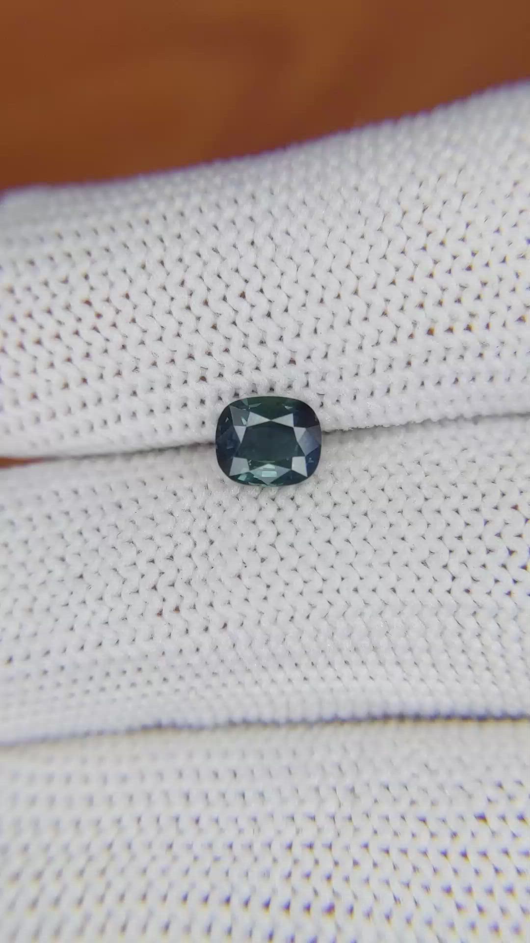 0.88 Ct. Greenish Blue Sapphire from Madagascar Size Video